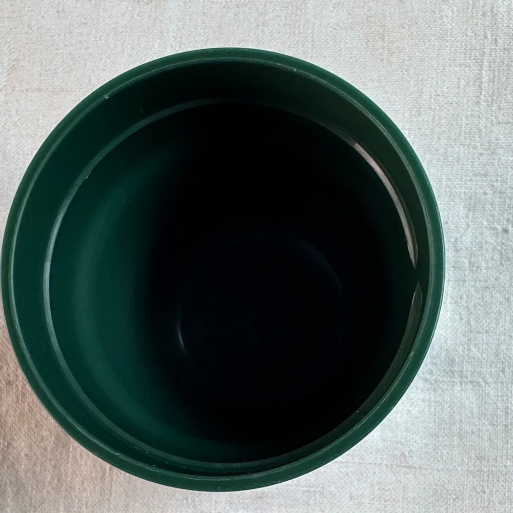 Vintage Aladdin Stanley Hammertone Green Insulated Thermos with Silver Accents - Picture 10 of 15